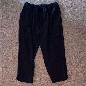 Black Relaxed Fit Track Pants with Elastic Waistband